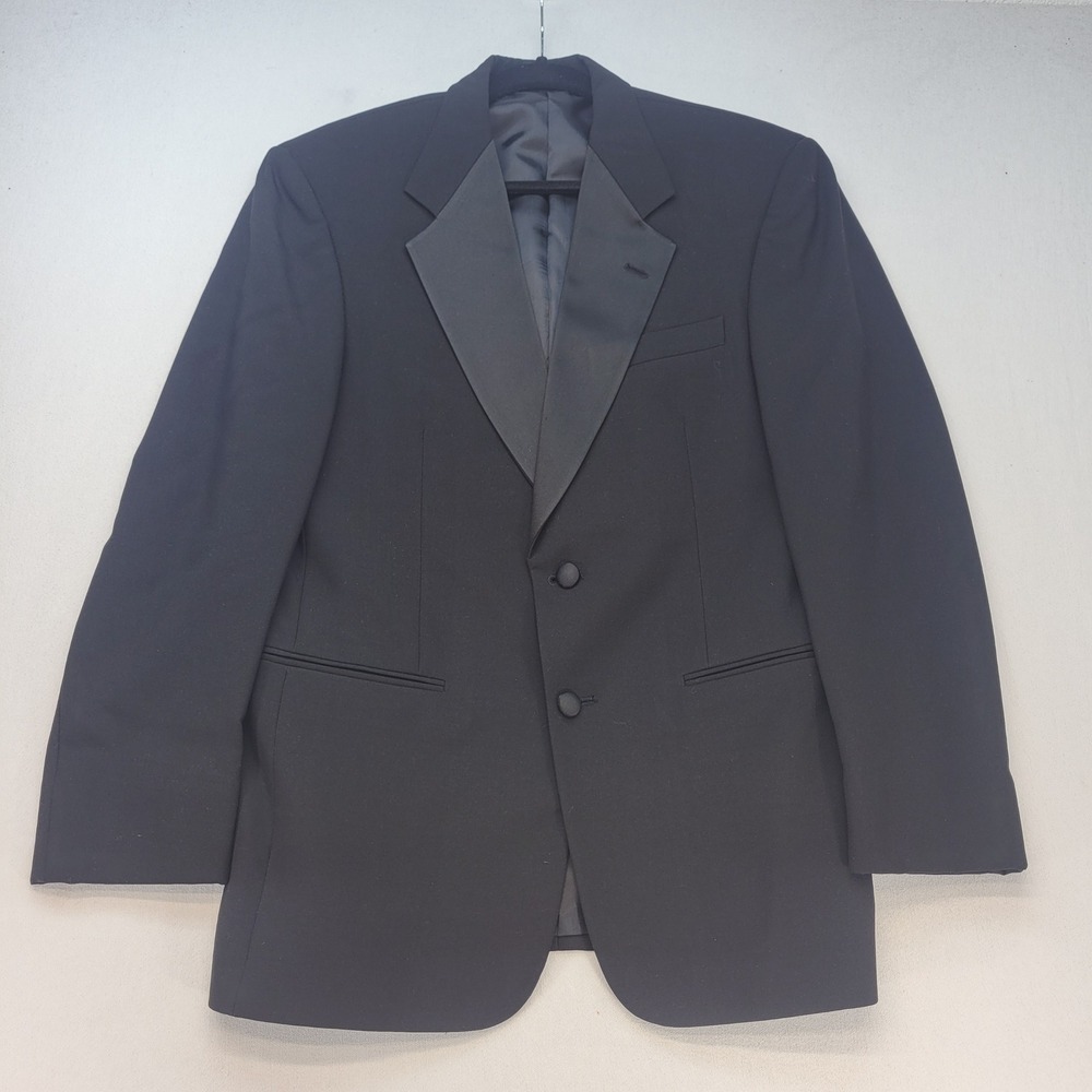 Monsieur by Givenchy Vintage Blazer Mens 37 Short Black Wool Rachard 2 Button